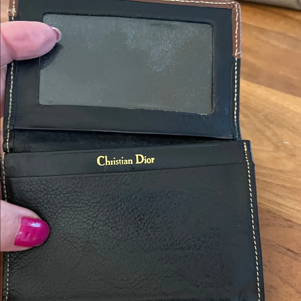 Dior Black and Brown Leather Wallet